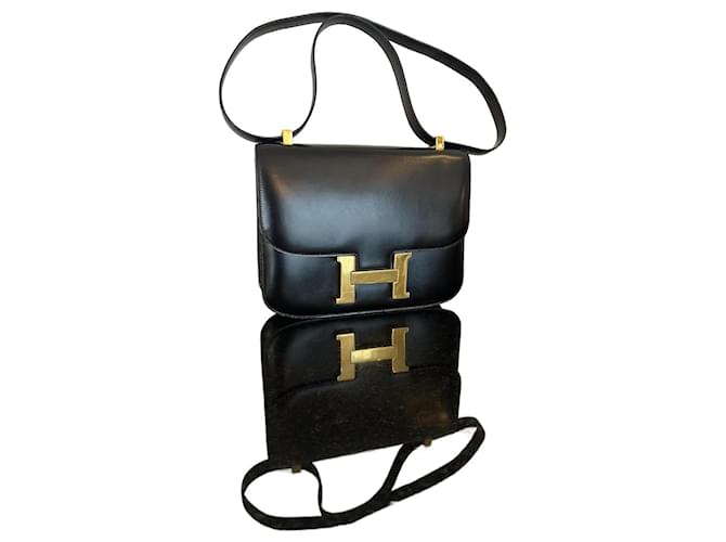Hermès Constance 23cm Black Vintage Leather  ref.1323681