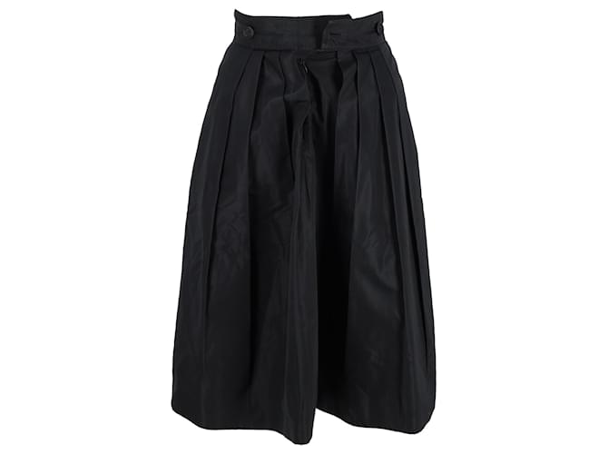 Falda midi plisada de Burberry en algodón negro  ref.1323687
