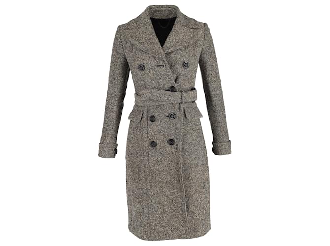 Trench Burberry con petto foderato in lana grigia Grigio  ref.1323691