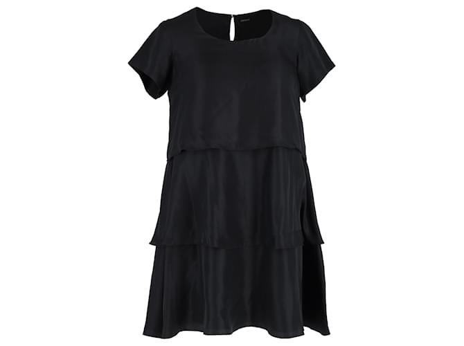 Mini-robe Joseph à volants en coton et soie noir  ref.1323693
