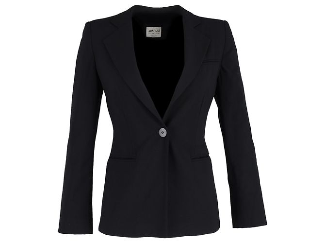 Giorgio Armani Armani Collezioni – Einreihiger Blazer aus schwarzer Wolle