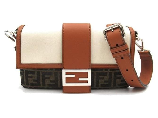 Fendi Bolso de hombro Zucca de lona y piel 7Virginia472 Lienzo  ref.1323715