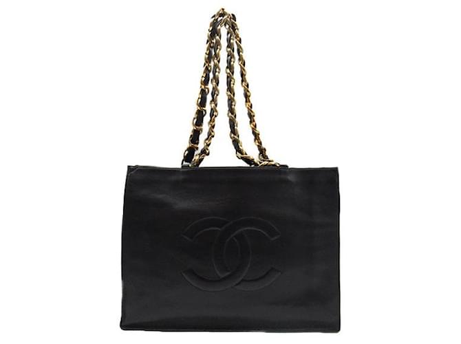 Bolso tote con cadena de cuero Chanel CC Bolso tote de cuero en buen estado  ref.1323737