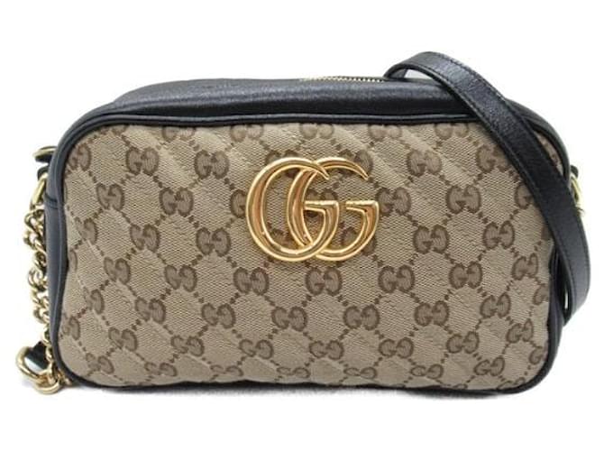 Bolsa transversal Gucci GG Canvas GG Marmont Bolsa de lona 520981 em muito bom estado  ref.1323740