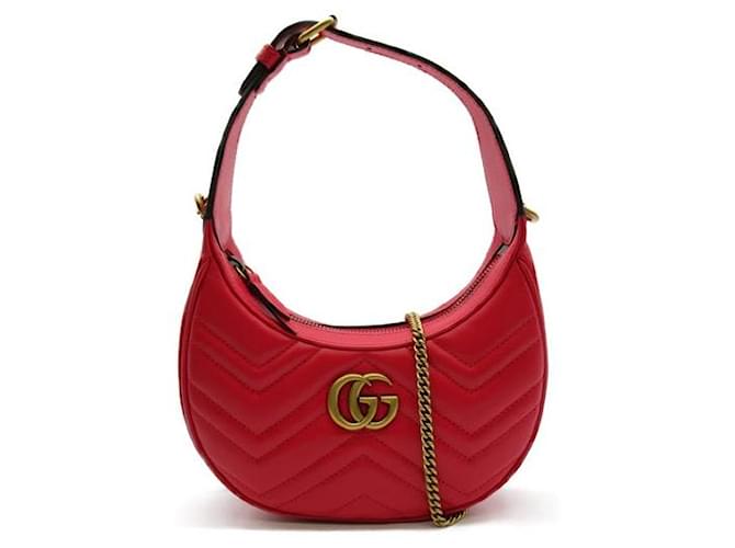 Gucci GG Marmont Half-Moon Mini Bag Leather Shoulder Bag 699514 in Excellent condition  ref.1323749