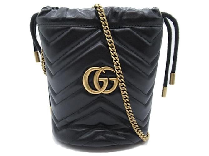 Bolso cruzado de cuero Gucci GG Marmont Mini Bucket Bag 575163 en muy buen estado  ref.1323750