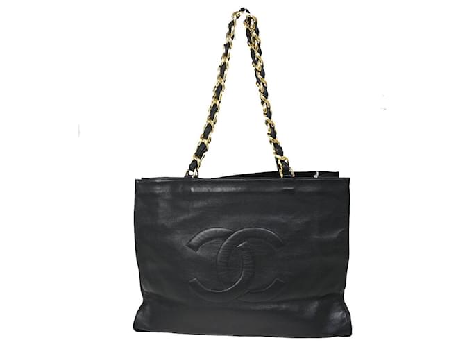 Timeless Chanel Shopping Black Leather  ref.1323789