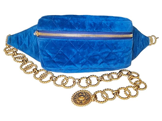 Banane Chanel de collection Noir Bleu