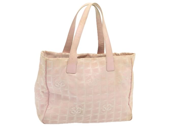 CHANEL New Travel Line Tote Bag Nylon Pink CC Auth ti1604  ref.1323830