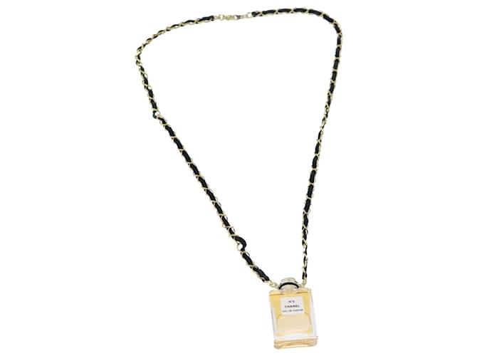 CHANEL Perfume Necklace Gold CC Auth ar11600b Golden Metal  ref.1323831