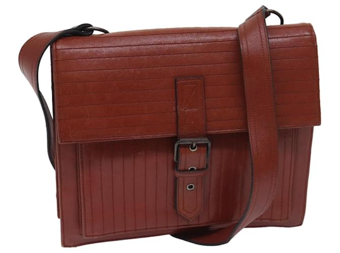 SAINT LAURENT Shoulder Bag Leather Brown Auth bs13211  ref.1323921