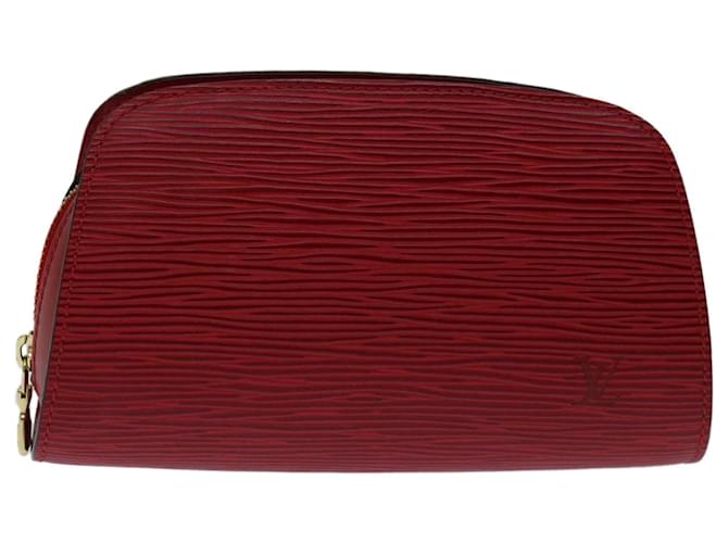 LOUIS VUITTON Epi Dauphine PM Pouch Red M48447 LV Auth ep3876 Leather  ref.1323953