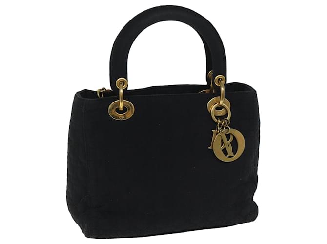 Christian Dior Lady Dior Canage Hand Bag Nylon Black Auth ep3776  ref.1323966