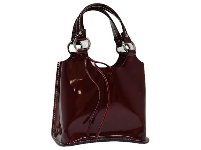 BALLY Hand Bag Enamel Red Auth bs12846  ref.1323967