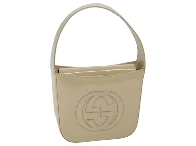 GUCCI Hand Bag Patent leather Beige 007 2046 0249 Auth ep3712  ref.1323969
