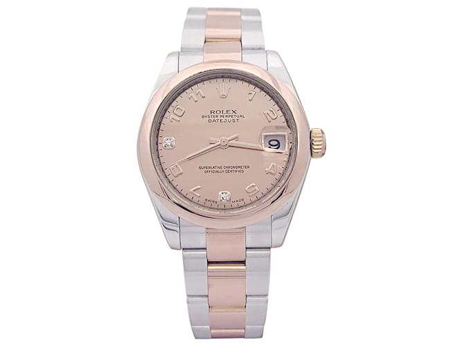 Rolex “Datejust” steel watch, Rose gold, diamants, pink mother-of-pearl. Pink gold Diamond  ref.1323973