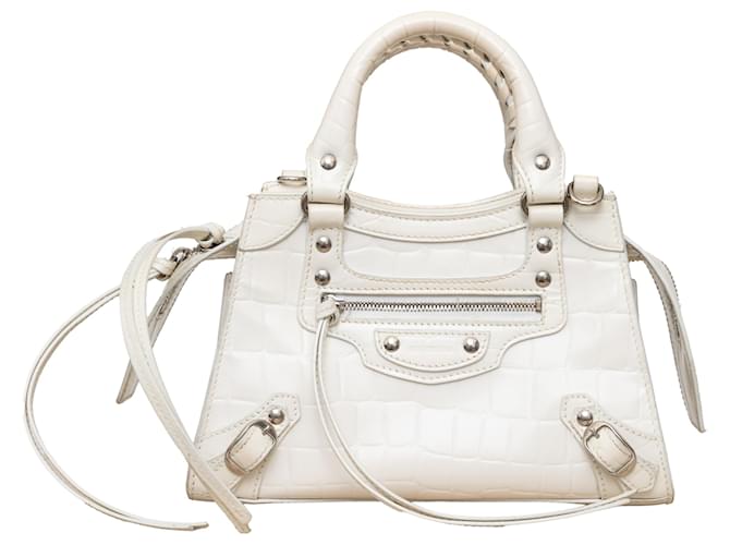 Balenciaga Neo Classic Mini Crossbody Bag White Leather  ref.1324010