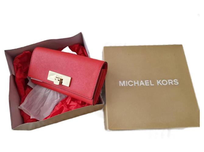 Portefeuille Michael Kors Callie Carryall - neuf Cuir Rouge  ref.1324135