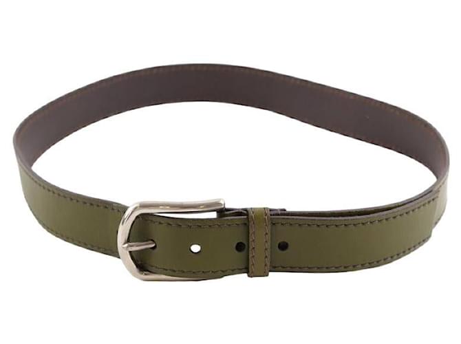 Prada Leather belt Khaki  ref.1324194