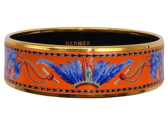 Autre Marque Hermes Orange / Red / Blue Brazil Enamel Bracelet Metal  ref.1324223