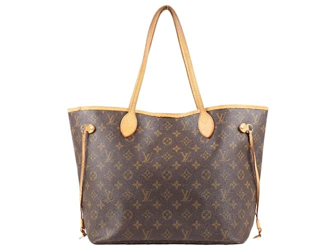 Louis Vuitton Monogram Neverfull MM M40156 Brown Leather  ref.1324233