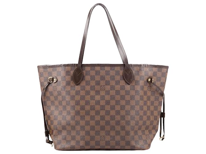 Louis Vuitton Damier Neverfull MM N51105 Brown Leather  ref.1324246