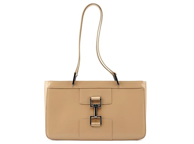 GUCCI Totes Patent leather Beige Jackie  ref.1324254