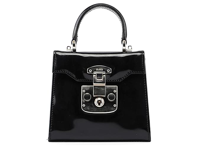 GUCCI Mini bags Patent leather Black Lady Lock  ref.1324266