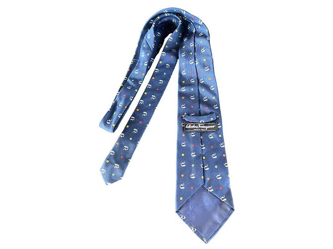 Salvatore Ferragamo Blue Silk Tie