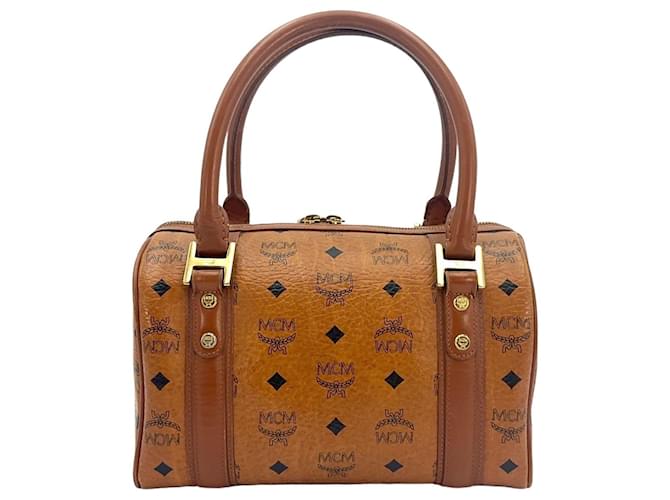 MCM handbag Boston Bag One Pocket Cognac bag Heritage handbag logo  ref.1324291