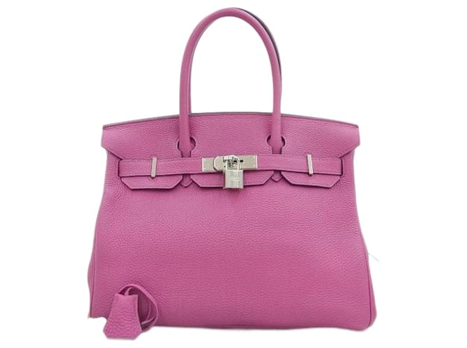 Hermès Clémence Birkin 30 En excellent état Cuir Rose  ref.1324350