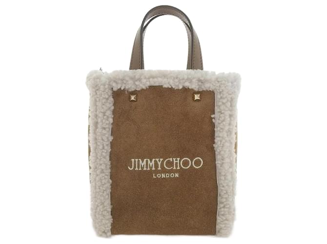 Jimmy Choo Camurça Mini N/s Shearling Tote Bag Bolsa de camurça DISPONÍVEL em excelente estado Suécia  ref.1324359