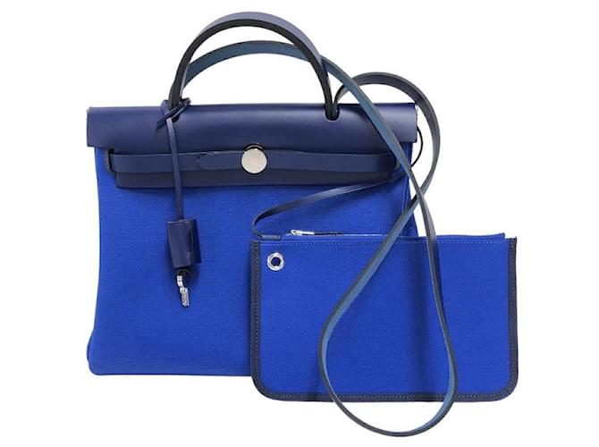 Hermès Hermes Toile Herbag Zip PM  Canvas Handbag in Excellent condition Cloth  ref.1324379