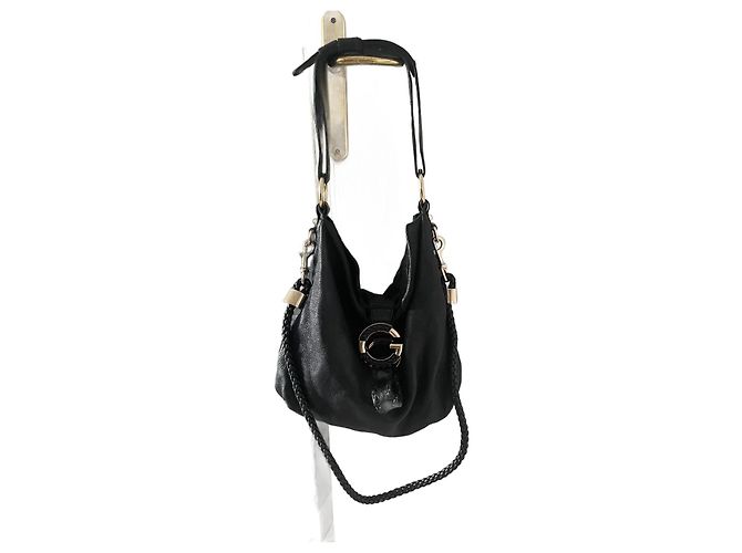 Borsa Gucci G Wave in pelle nera Nero