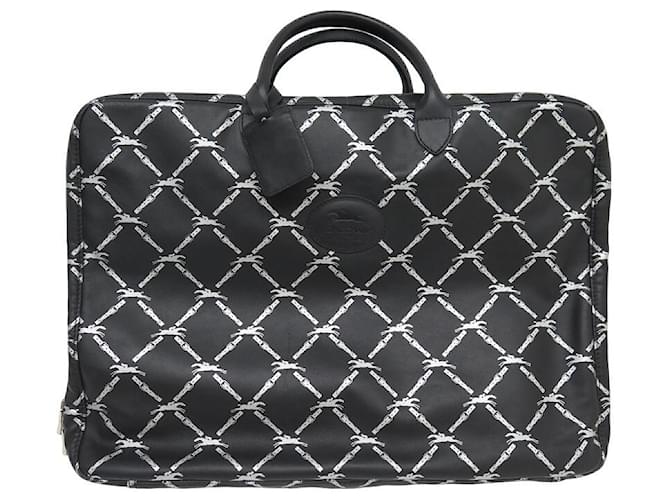 LONGCHAMP TRAVEL BAG WITH LOGO CANVAS SHOE LIMITED EDITION TRAVEL BAG Black Leather  ref.1324561