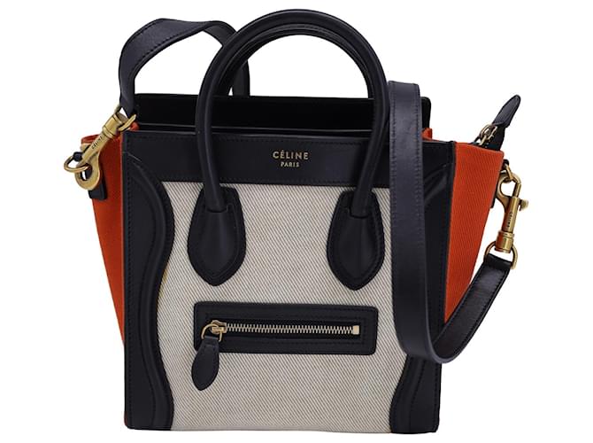 Céline Celine Nano Luggage Bag in Multicolor Canvas and Leather Multiple colors Cloth  ref.1324633