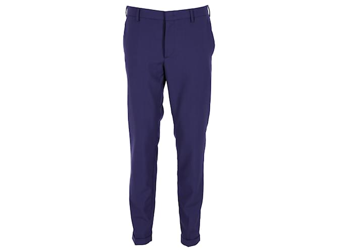 Prada Trousers in Blue Cotton Wool  ref.1324637