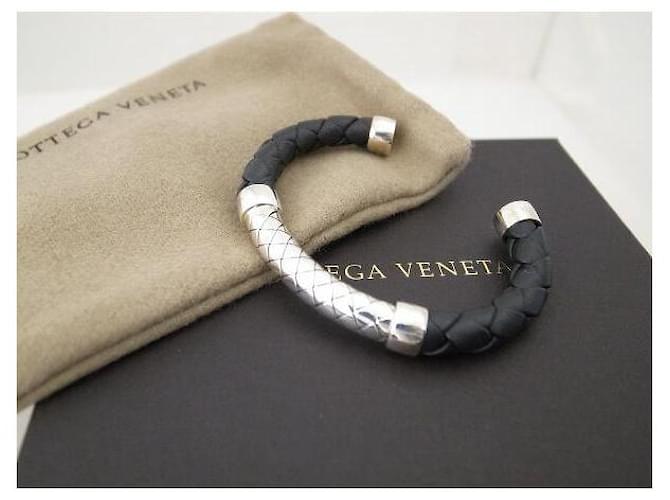 Bottega Veneta Intrecciato Nappa Leder Bangle Armband Schwarz in Großartigem Zustand  ref.1324666