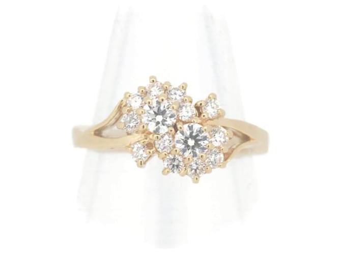 Mikimoto 18K Diamond Cluster Ring  in Great Condition Golden Metal  ref.1324679