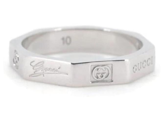 Gucci 18K Achteckiger Ring in tollem Zustand Silber Metall  ref.1324694