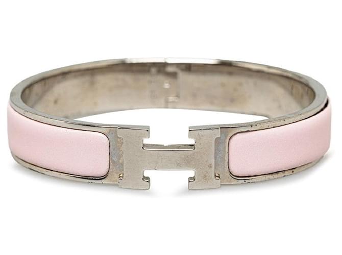 Hermès Bracciale Hermes Click Clack H PM Argento Rosa Metallo in Ottime Condizioni  ref.1324705