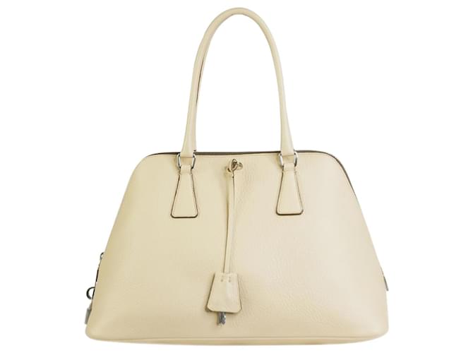 Prada Beige Promenade leather top-handle bag  ref.1324752