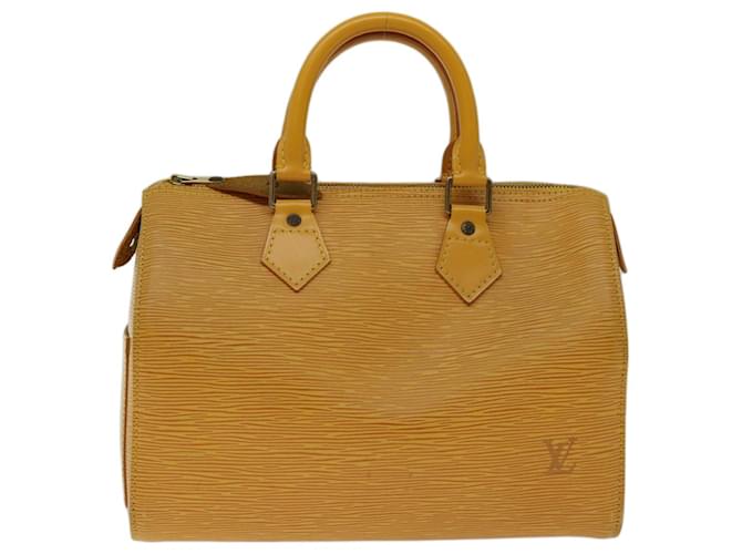 Louis Vuitton Speedy 25 Amarelo Couro  ref.1324783