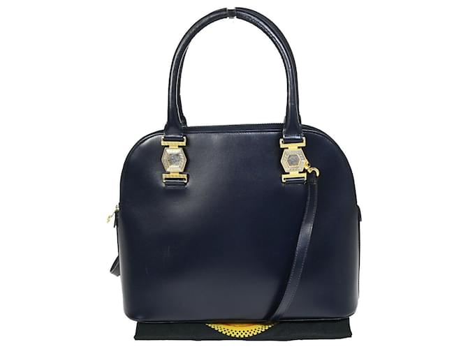 Versace Medusa Navy blue Leather  ref.1324829