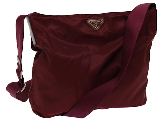 PRADA Shoulder Bag Nylon Bordeaux Auth 69691  ref.1324949