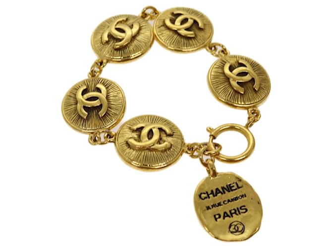 CHANEL COCO Mark Bracelet Gold CC Auth ar11603b Golden Metal  ref.1325016