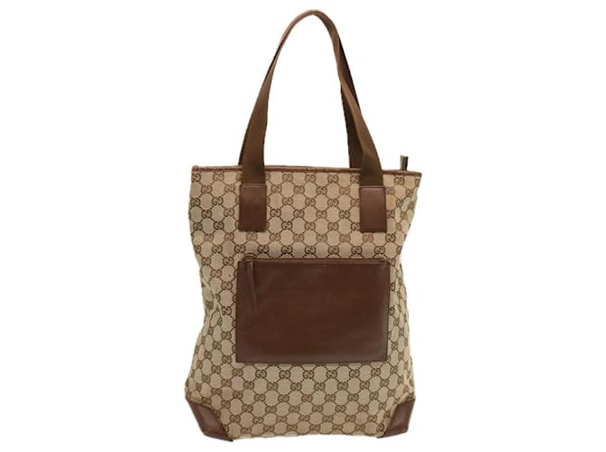 GUCCI GG Canvas Tote Bag Beige Brown 019 0401 Auth ep3771  ref.1325020