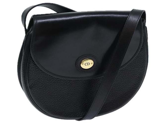 Christian Dior Shoulder Bag Leather Black Auth bs13269  ref.1325067