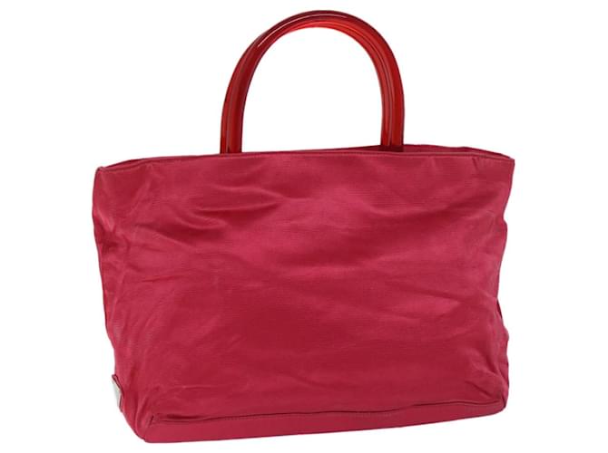 PRADA Hand Bag Satin Red Auth 69745  ref.1325079