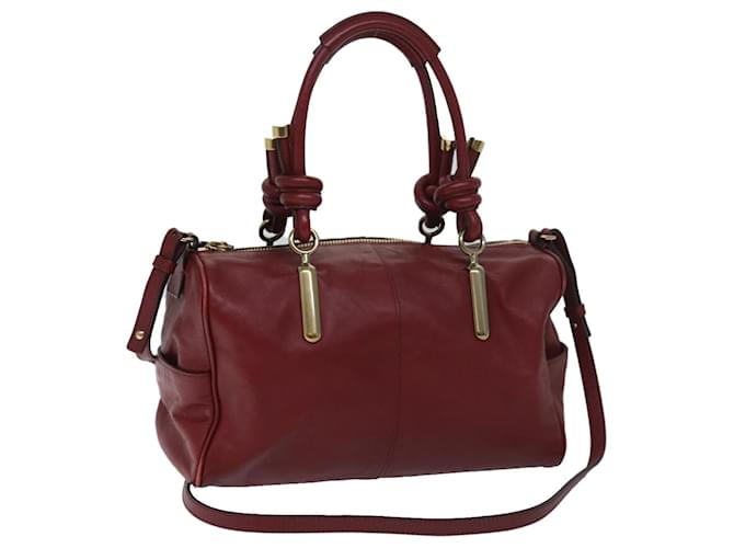 Chloé Chloe Hand Bag Leather 2way Red Auth yk11417  ref.1325090